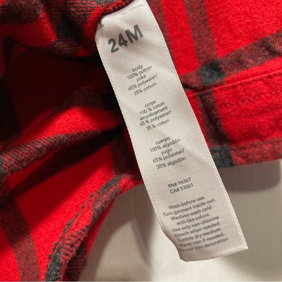 OSHKOSH BOGOSH BOY’S FLANNEL SIZE:24M - Picture 5 of 11